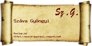 Száva Gyöngyi névjegykártya